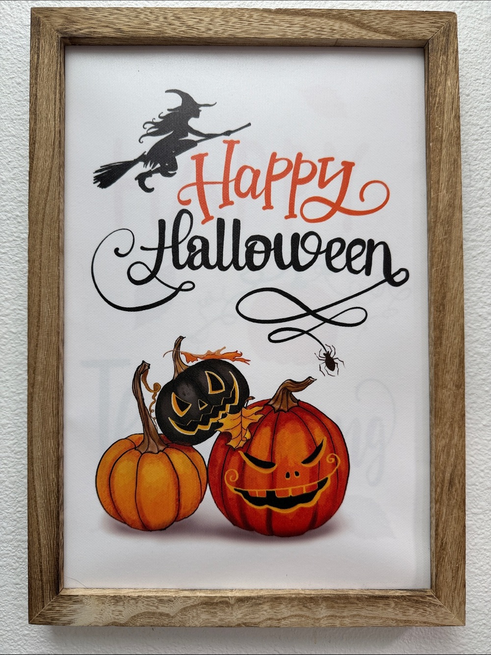 Happy Halloween Pumpkins Wall Art - Orange and Black